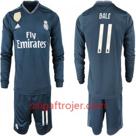 Real Madrid Fodboldtrøjer BALE 11 Børn Udebanesæt 2018/19 Langærmet